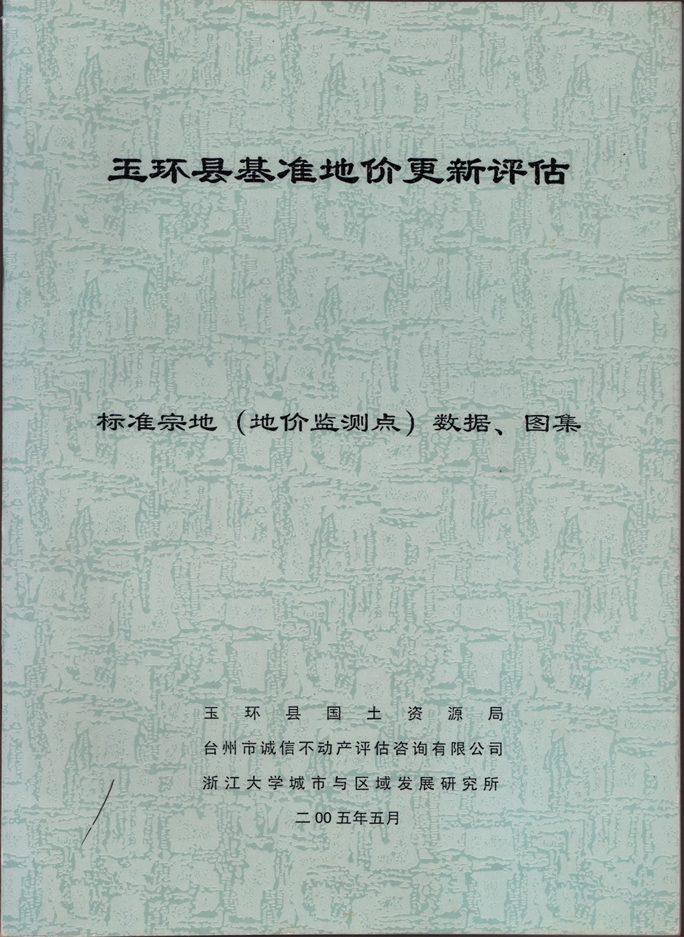 2005年玉环县基准地价更新评估标准宗地数据、图集